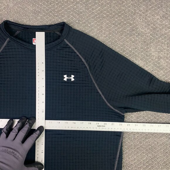 Under Armour Shirt Men's XL Black Base 4.0 Waffle Knit Base Layer Long Sleeve - Picture 6 of 10